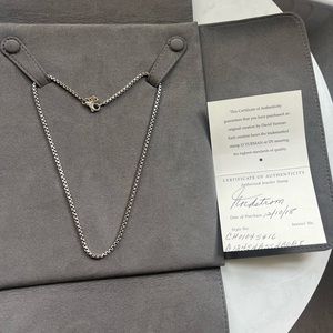 David Yurman 16” 2.77mm box chain necklace silver with gold accent